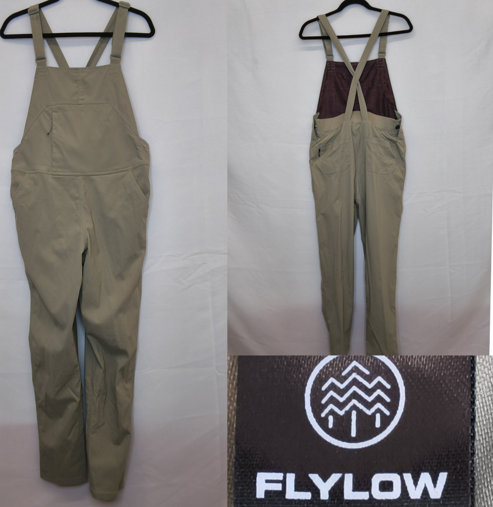 Flylow Life Bib Overalls Women's S Beige Lightweight Hiking Outdoors #W4894